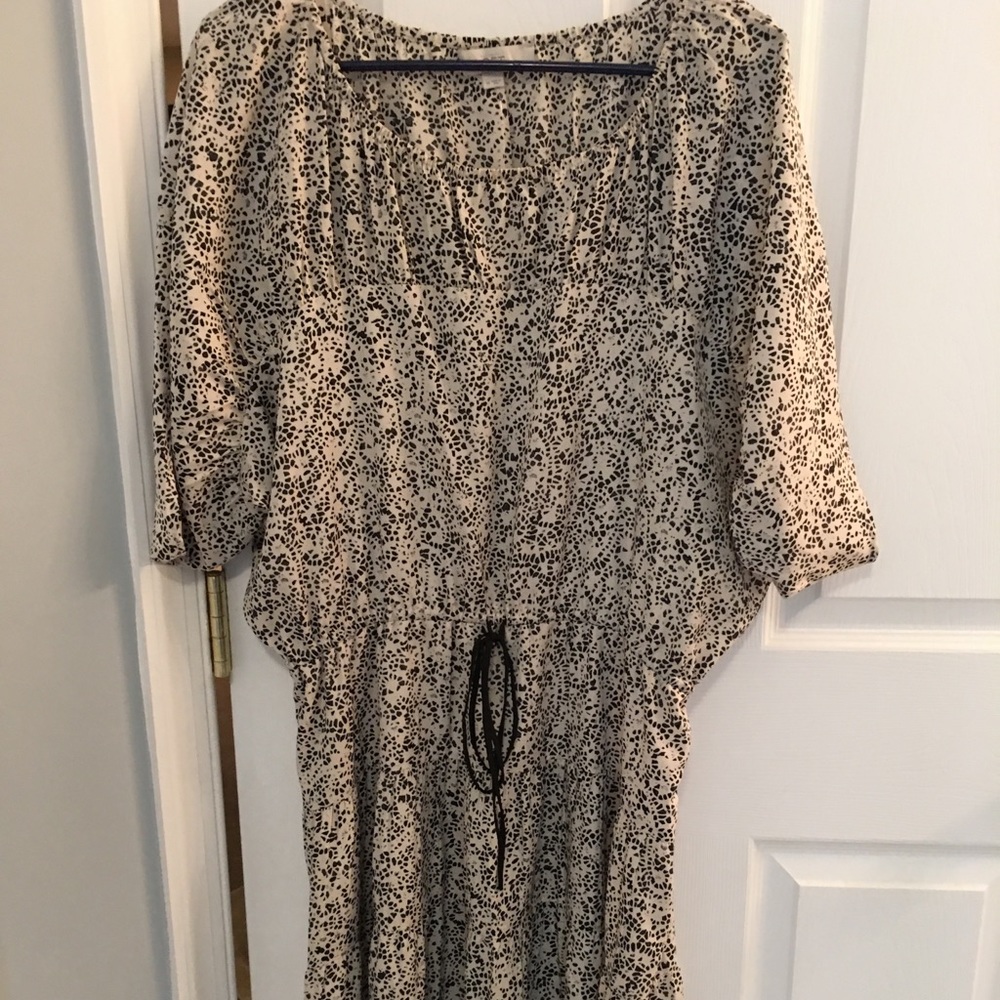 Loft cream and black dress